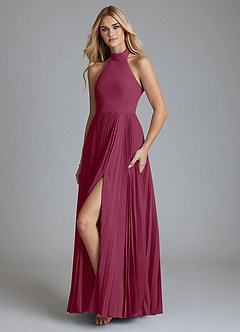 Azazie Keita Final Sale Black A-Line Pleated Chiffon Dress image1