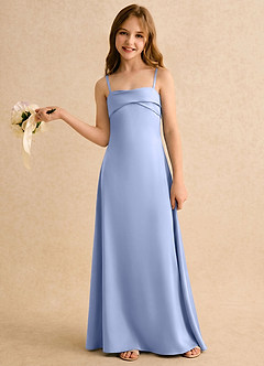 Azazie Mirabella Girls Formal Robe Demoiselle D'honneur Fillette Robe Fourreau en Satin extensible Décolleté en cœur Eis image3