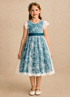 Azazie Maisie Flower Girl Klänningar Klänning A-linje i Spets image3