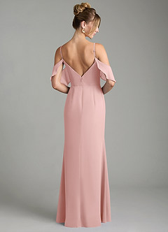 Azazie Alexys Jurken voor bruidsmeisjes Jurk van Chiffon met Kolom Off the Shoulder Poederroze image7