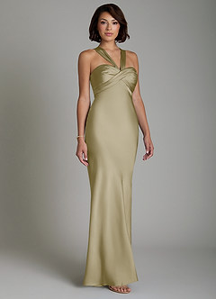 Azazie Zaria Bridesmaid Dresses Moss Green Mermaid Sweetheart Neckline Stretch Satin Dress image5