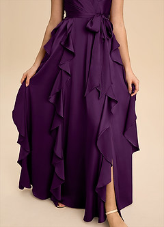 Azazie Peyton Junior Klä av A-Line i Stretch Satin Plisserad image6