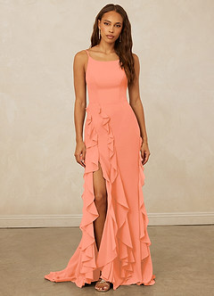 Christian Siriano Bridal for Azazie 1006 Bridesmaid Dresses Sunset Mermaid Ruched Chiffon Dress image3