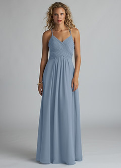 Azazie Haleigh Final Sale Burgundy A-Line Pleated Chiffon Dress image1