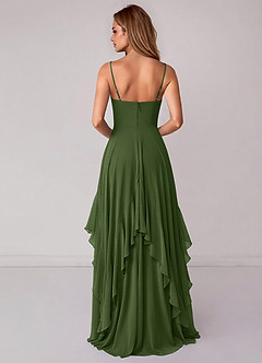 Azazie Zaina Bridesmaid Dresses Olive A-Line Chiffon Dress image6