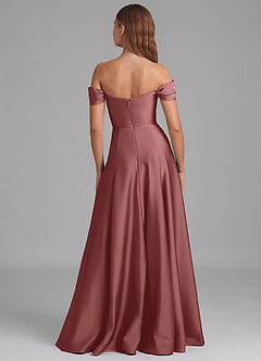 Azazie Seriana Bridesmaid Dresses Amethyst A-Line Off the Shoulder Stretch Satin Convertible Dress image5