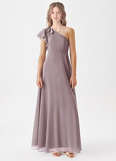 Azazie Arabella Junior Dusk A-Line Ruched Chiffon Dress image3