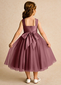 Azazie Dovey Abiti da Ragazza di Fiori Abito Principessa in Tulle Fiocco Rosa Del Deserto image3