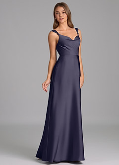 Azazie Beatrice 신부 들러리 드레스 A라인 스윗하트 네크라인 스트레치 새틴 바닥 길이 드레스 image5