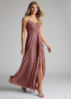 Azazie Akita Bridesmaid Dresses Desert Rose A-Line Chiffon Dress image2