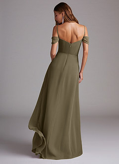 Azazie Marley Abiti da Damigella Abito Convertibile A-Line in Chiffon a Spalla Scoperta Willow Green image2