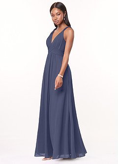 Azazie Maren Bridesmaid Dresses Stormy A-Line Pleated Chiffon Dress image3