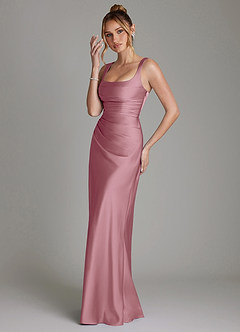 Azazie Agustina Bridesmaid Dresses Vintage Mauve Mermaid Corset Stretch Satin Dress image5