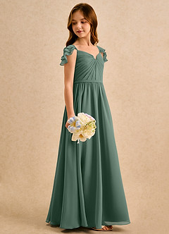 Azazie Meimei Girls Formal Flower Girl Klänningar Klä A-Line i Chiffong Plisserad image4