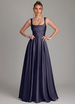 Azazie Azaria Bridesmaid Dresses Stormy A-Line Corset Stretch Satin Dress image1