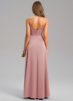 Azazie Talina Final Sale Dusty Rose A-Line Stretch Satin Dress image2