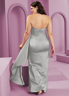 Barbie ♥ Azazie Bridesmaid Dresses Silver Sheath Strapless Stretch Satin Convertible Dress image2