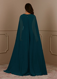 Azazie Isa Mother of the Bride Dresses Pine A-Line V-Neck Pleated Chiffon Dress image4