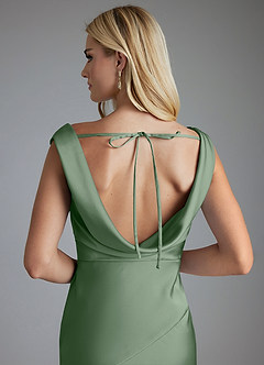 Azazie Adelyn Final Sale Matcha Mermaid Pleated Stretch Satin Dress image2