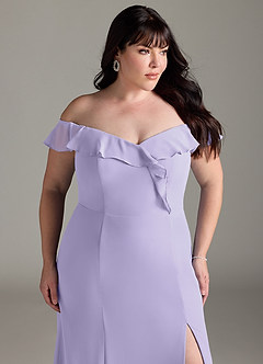 Azazie Sophie Bridesmaid Dresses Lilac A-Line Off the Shoulder Chiffon Convertible Dress image22