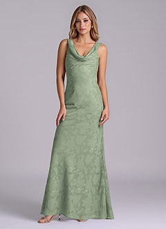 Azazie Rylina Final Sale Agave Mermaid Floral Burnout Dress image5