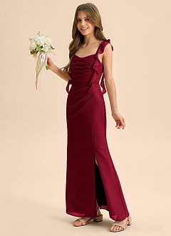 Azazie Jessamine Junior Klä av Sjöjungfru i Chiffong Älskling Halsringning image6