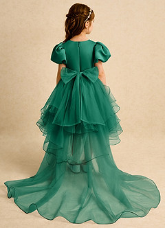 Azazie Cocoa Robe Demoiselle D'honneur Fillette Robe Princesse en Tulle Plissée émeraude image7