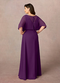 Azazie Oksana Abiti per la Madre della Sposa Abito A-Line in Chiffon con Scollo a V a Pieghe Uva image9