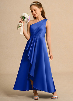 Azazie Taffy Junior Formal Flower Girl Klänningar Klä A-Line i Matt satäng Spets image3