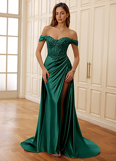 Rowane Green Corset Rhinestone Sheer Lace Prom Dress image4