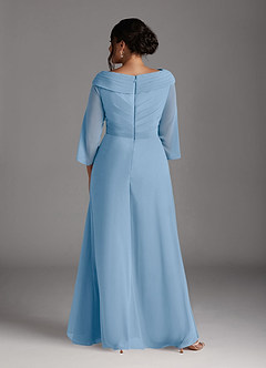 Azazie Jaycee Abiti per la Madre della Sposa Abito A-Line in Chiffon Azzurro Polvere image8