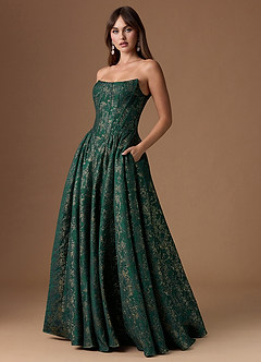 Skyla Gilded Emerald Gown image3