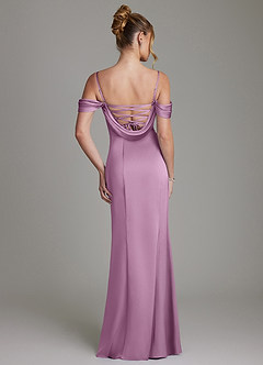 Azazie Nira Bridesmaid Dresses Wisteria Mermaid Corset Stretch Satin Dress image8