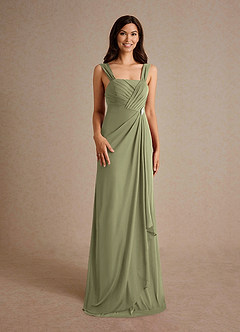 Azazie Clinton Mother of the Bride Dresses Pistachio A-Line Pleated Mesh Dress image7