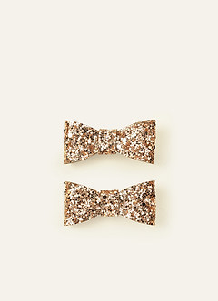 front Glitter Sparkle Girls Hair Clip 2 pic Set