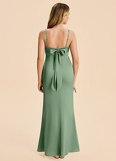 Azazie Mia Junior Robe Sirène en Satin extensible Plissé Matcha image2