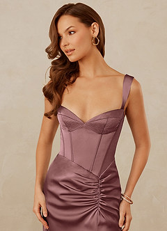 Christian Siriano Bridal for Azazie 1017 Bridesmaid Dresses Vintage Mauve Sheath Sweetheart Neckline Stretch Satin Dress image2