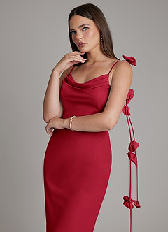 Azazie Kalico Bridesmaid Dresses Scarlet Mermaid Pleated Chiffon Dress image4
