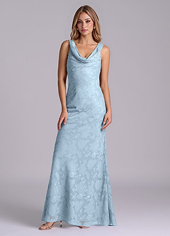 Azazie Rylina Final Sale Sky Blue Mermaid Floral Burnout Dress image5