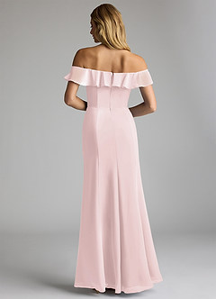Azazie Sophie Bridesmaid Dresses Blushing Pink A-Line Off the Shoulder Chiffon Convertible Dress image3