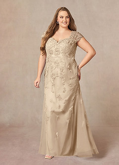 Azazie Marbella Mother of the Bride Dresses Mermaid Queen Anne Sequins Lace Floor-Length Dress image9