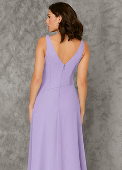 Azazie Kori Bridesmaid Dresses Lilac A-Line Pleated Chiffon Dress image5