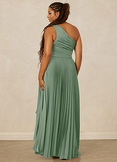 Christian Siriano Bridal for Azazie 1008 Bridesmaid Dresses Matcha A-Line One Shoulder Stretch Satin Dress image10