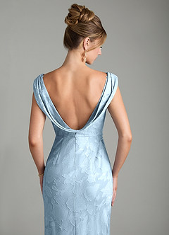 Azazie Kieryn Bridesmaid Dresses Sky Blue Mermaid Pleated Floral Burnout Dress image2