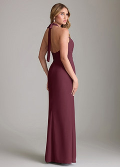 Azazie Valerie Bridesmaid Dresses Cabernet Mermaid Pleated Chiffon Dress image2
