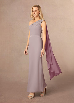 Azazie Gianna Mère de la mariée Robes Robe en Crêpe Élastique Ue épaule Mauve Vintage image2