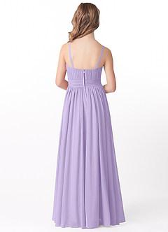 Azazie Astrid Junior Lilac A-Line Floral Chiffon Dress image3