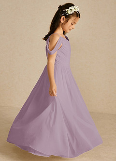 Azazie Chelle Flower Girl Dresses Wisteria A-Line Pleated Chiffon Dress image4