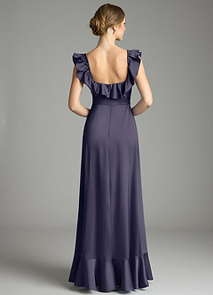 Azazie Lyra Bridesmaid Dresses Stormy A-Line Off the Shoulder Stretch Satin Convertible Dress image8