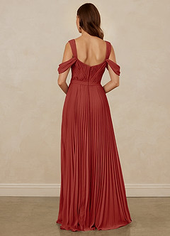 Christian Siriano Bridal for Azazie 1013 Bridesmaid Dresses Terracotta A-Line Off the Shoulder Chiffon Dress image3